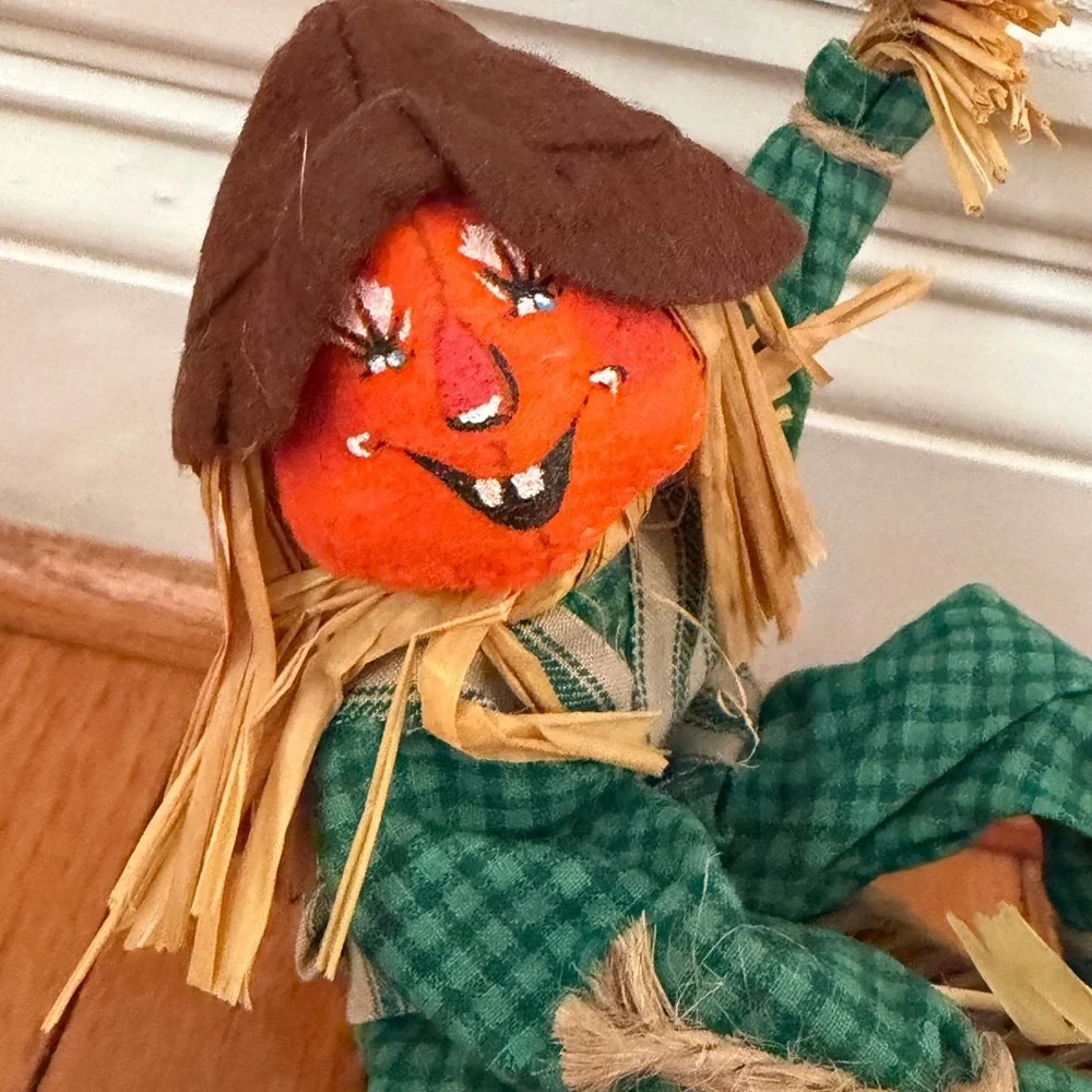 Annalee Scarecrow Basket fall Harvest Decor cornucopia 1997 Thanksgiving - Picture 3 of 12